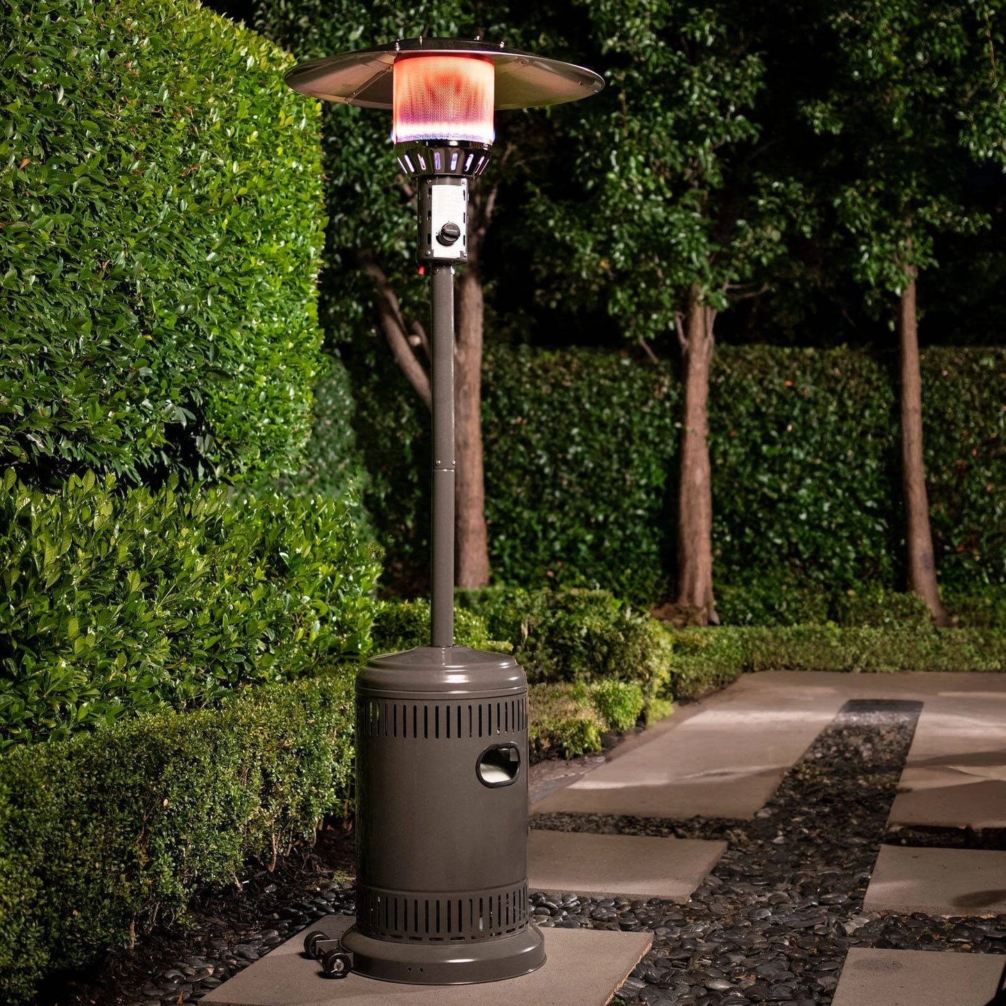 Mimosa Matte Black Outdoor Gas Patio Heater, 17m² Heating, Weather Resistant, Safety Features