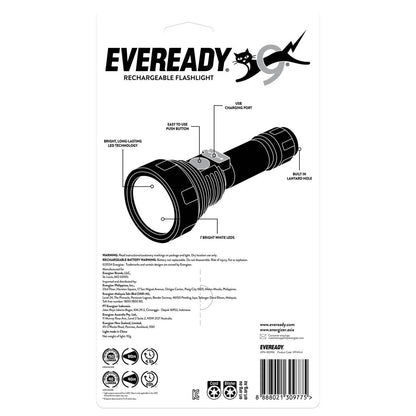 Eveready Rechargeable Torch 150 Lumen, USB Charging, Multiple Modes, High Brightness