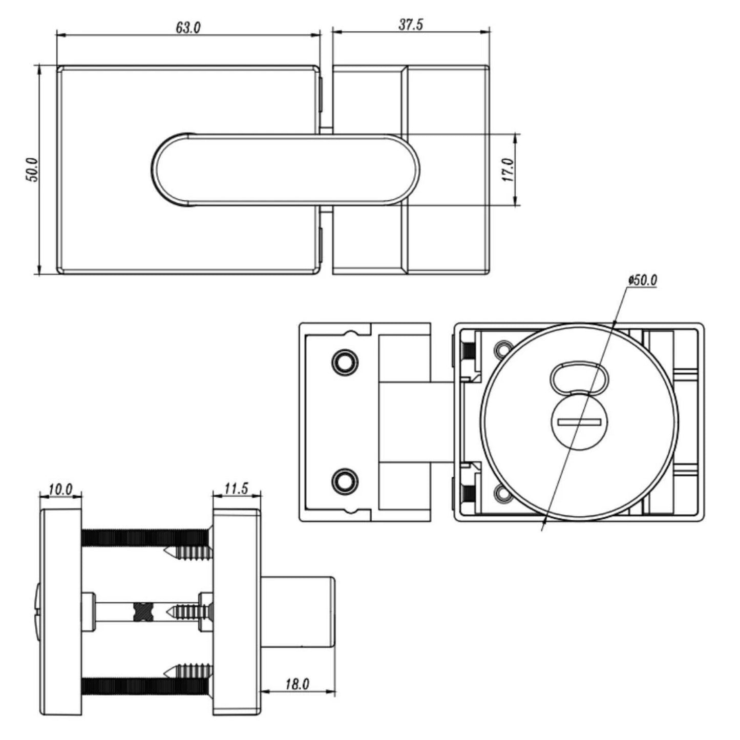 Lemaar Black Concealed Fix Toilet Indicator Bolt Lock, DDA Compliant, Durable Coating