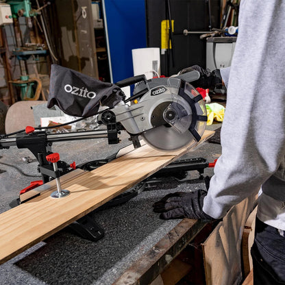 Ozito 1800W Double Bevel Sliding Mitre Saw 210mm with Laser Guide