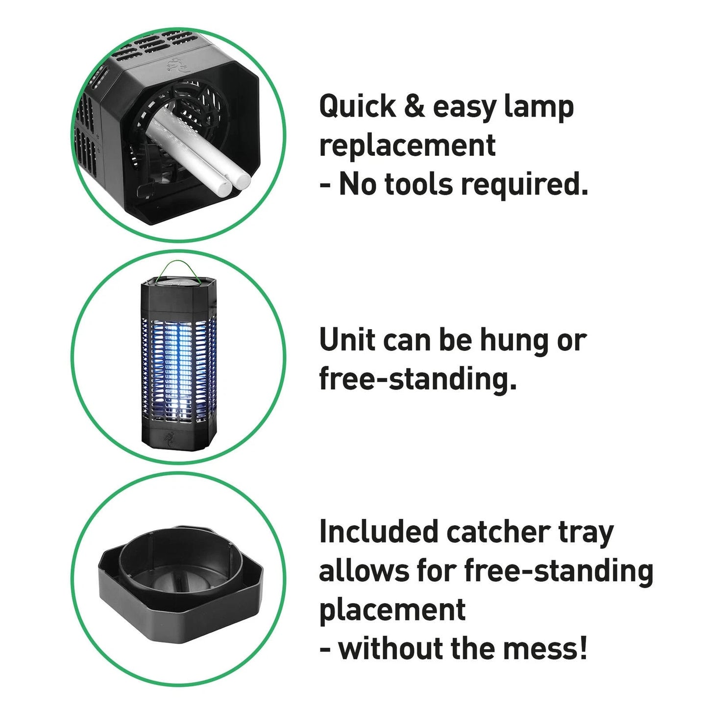 Gecko Large LED Zapper - Energy Efficient, Weatherproof, 40m Coverage, Auto On-Off