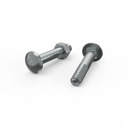 ZENITH M10 x 65mm Zinc Plated Cup Head Bolt & Nut, Corrosion Resistant, AS Compliant