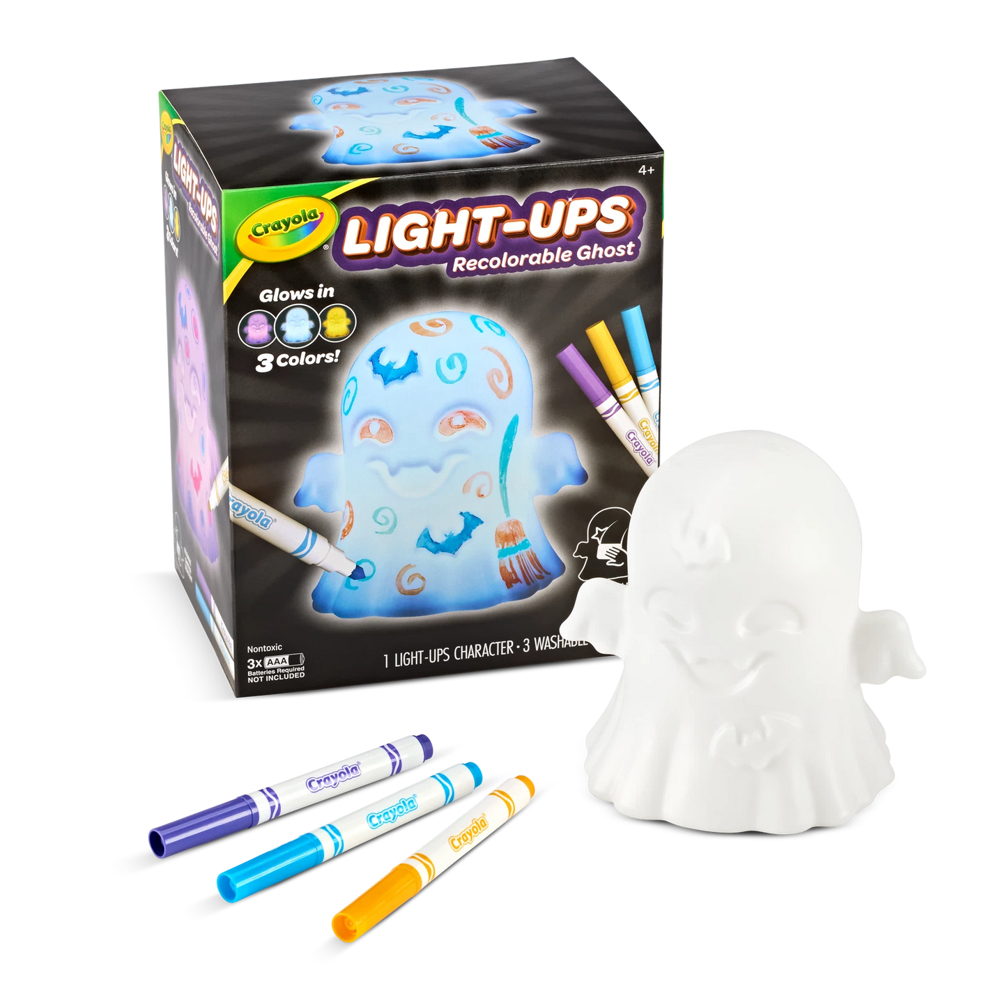 Crayola Light-Ups Ghost - Interactive Glow Toy for Kids, Reusable & Non-Toxic
