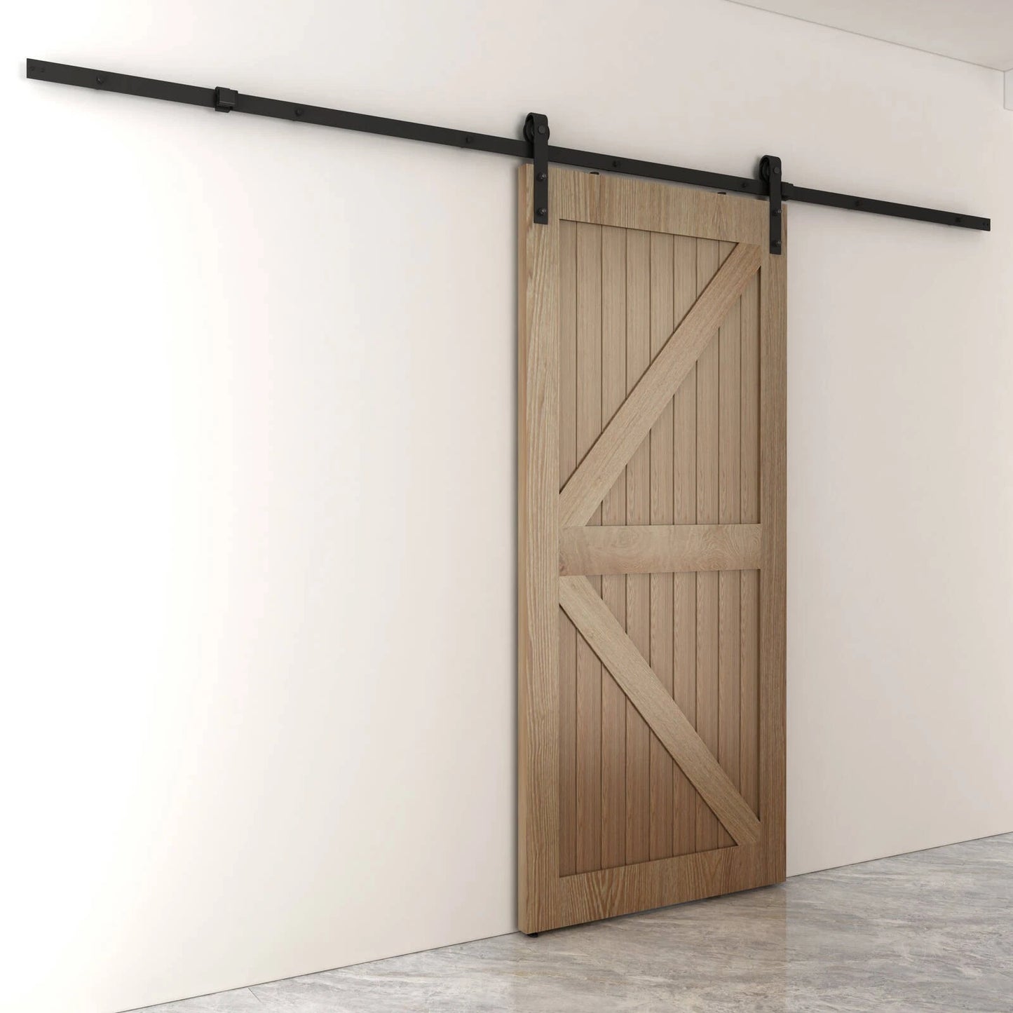 Rolltrak Matte Black Barn Door Track 3000mm - Industrial Style, Easy Install, 100kg Capacity