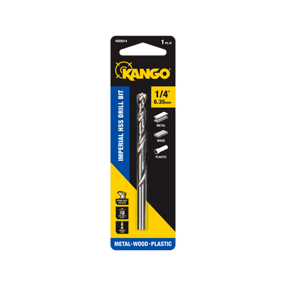 Kango 6.35mm HSS Drill Bit - Four Cutting Chamfers, 135° Split Point, Versatile Use