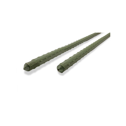 Jack 900mm x 8mm Green PVC Coated Metal Garden Stake - Weatherproof, Ribbed, Steel Core