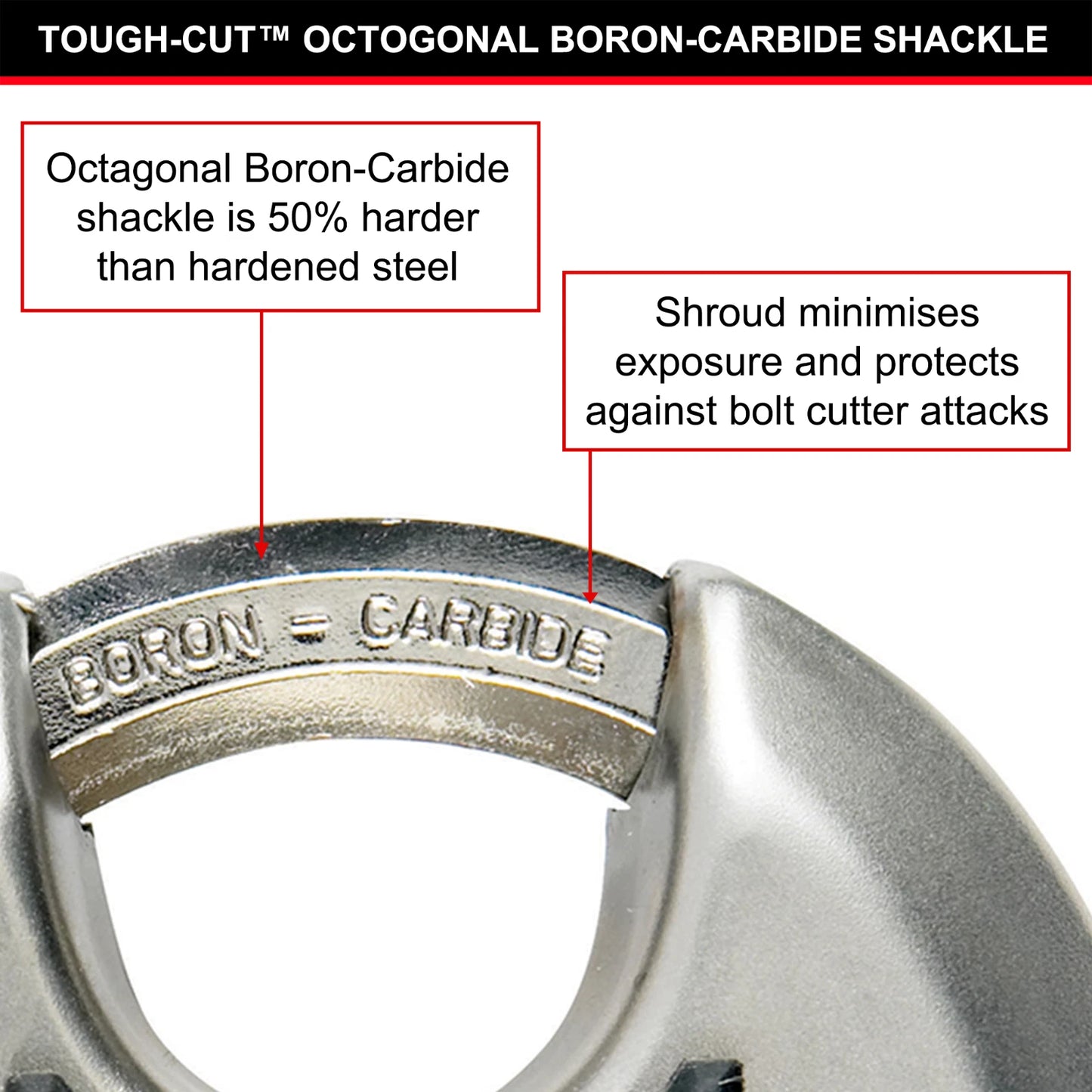 Master Lock 70mm Excell Disc Padlock, Stainless Steel, Boron-Carbide Shackle, Weather-Resistant