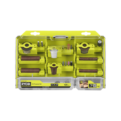 Ryobi 120-Piece Rotary Tool Set for Polishing, Sanding, Grinding & Cutting