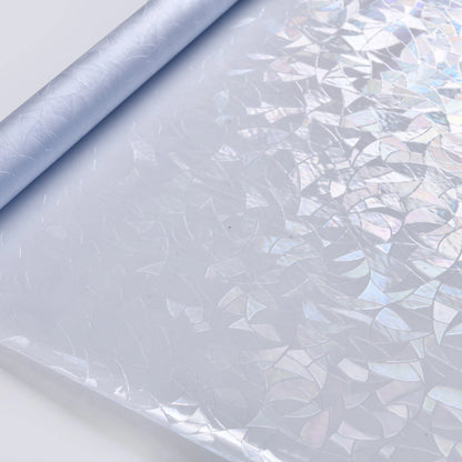 Geo-Holo Static Window Film 0.45x2m, Decorative Holographic Geometric Pattern, Easy Removal