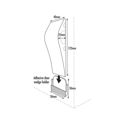 Adoored Black Rubber Heavy Duty Doorstop with Wall Mount Holder