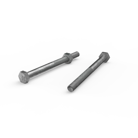 ZENITH M6 x 75mm Galvanised Hex Head Bolts & Nuts - Corrosion Resistant, AS Compliant