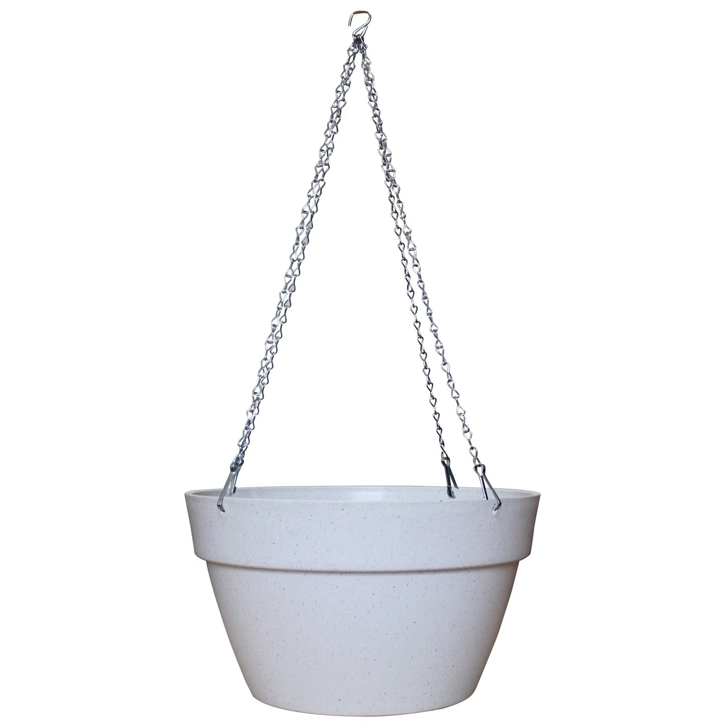 Northcote Pottery 25cm White Terrazzo Self-Watering Hanging Basket, Durable & Eco-Friendly