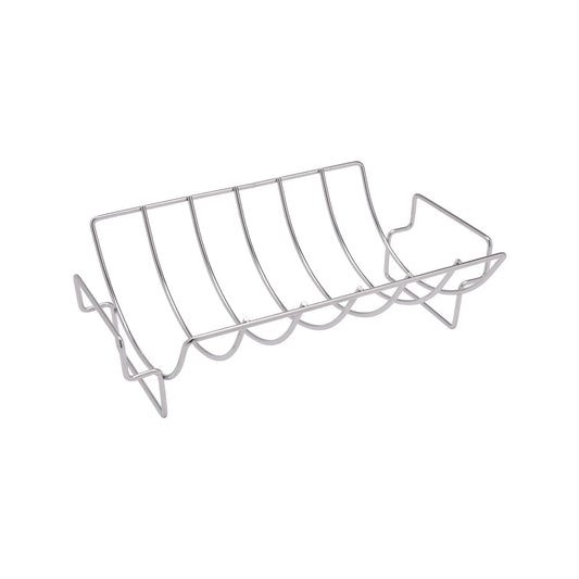 Jumbuck Reversible Roast Rib Rack, Heavy-Duty Steel, Chrome Plate, Holds Medium Roast or 6 Ribs