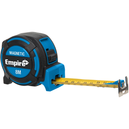Empire 8m Magnetic Tape Measure with Ergonomic Grip & Double-Sided Easy-Read Blade