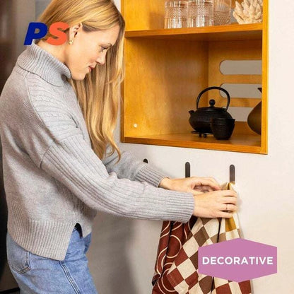 Permastik Medium Steel Metal Hooks - Stainless Steel, No Drilling, Holds Up to 1kg, 3 Pack