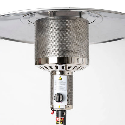 Mimosa Matte Black Outdoor Gas Patio Heater, 17m² Heating, Weather Resistant, Safety Features