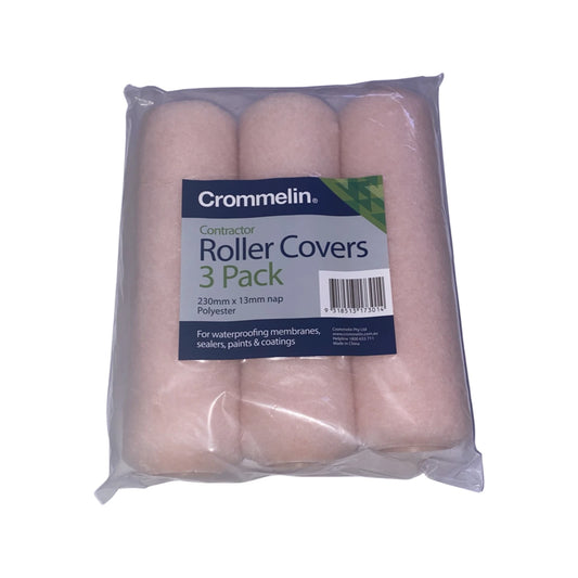 Crommelin 230mm Roller Cover 3 Pack - Premium Polyester, Clog-Resistant, Versatile Use