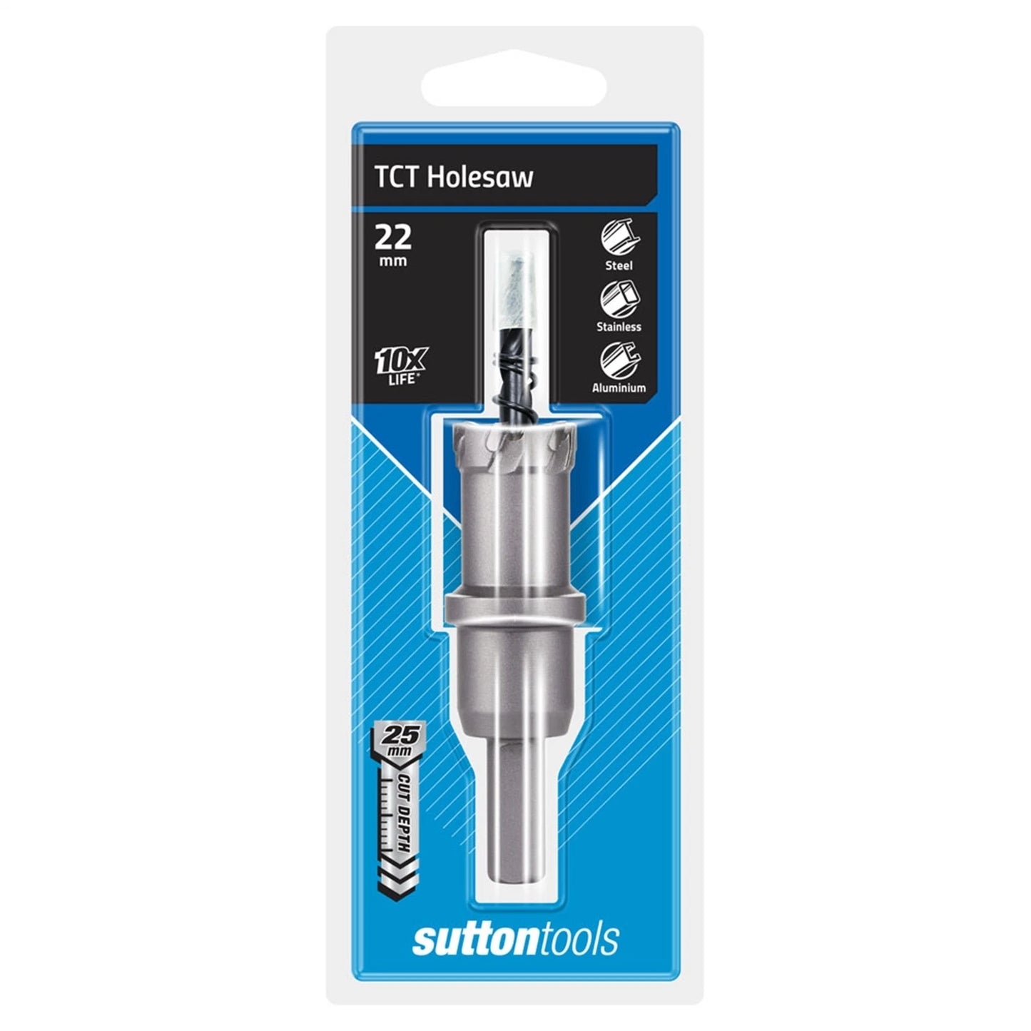 Sutton Tools 22mm TCT Holesaw - Tungsten Carbide Teeth, Precision Cuts, Versatile Use