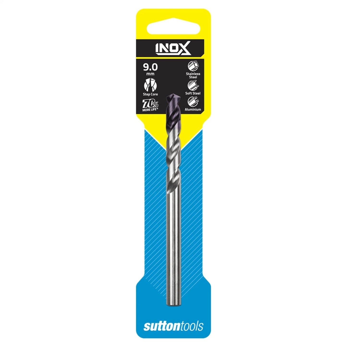 Sutton Tools 9.0mm INOX Stainless Steel Jobber Drill Bit, M2 HSS, Wear-Resistant Tip