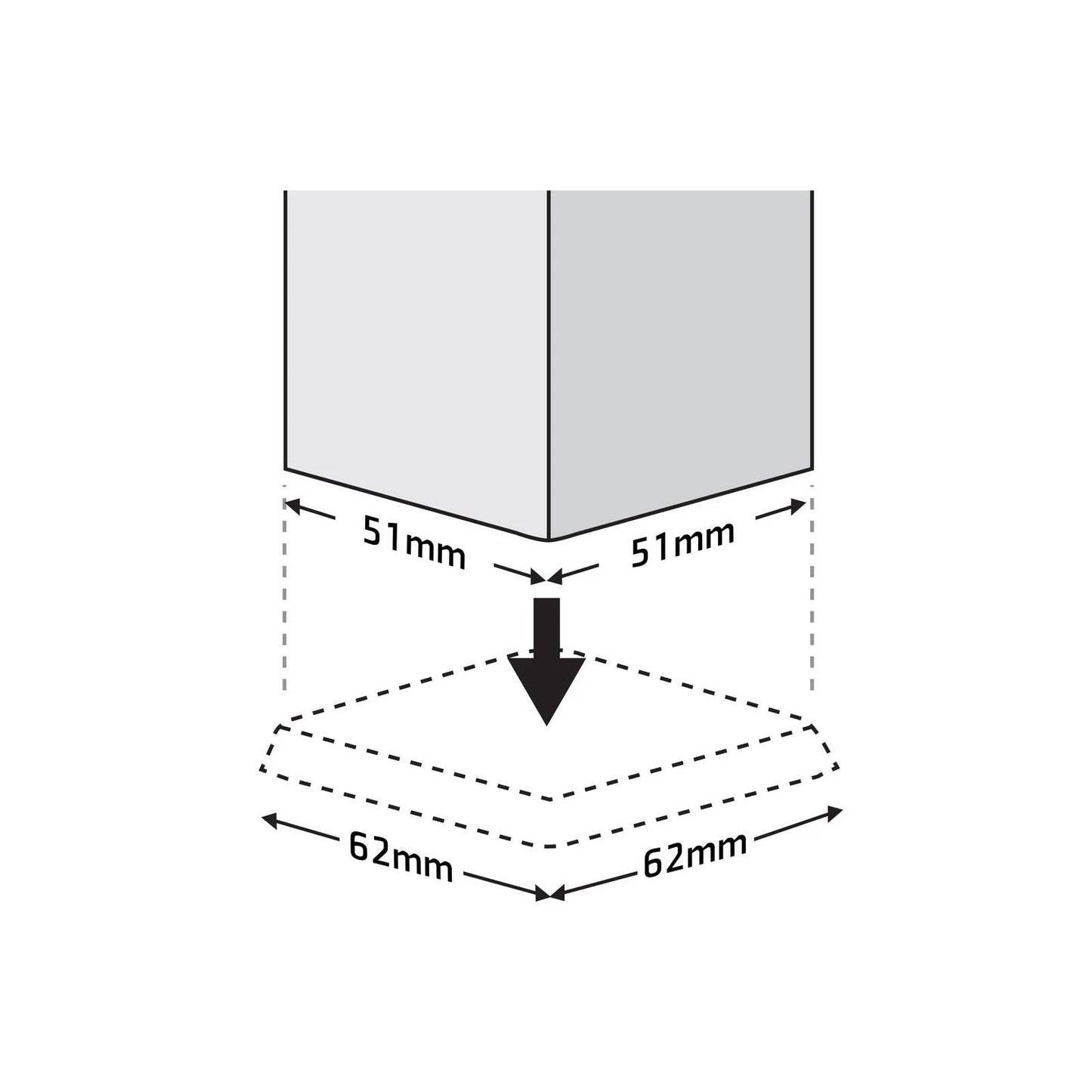 Surface Gard Brown Square Rubber Castor Cups 51x51mm - Pack of 4, Floor Protection & Versatile Use