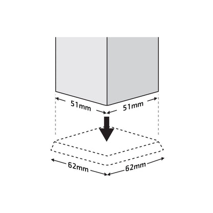 Surface Gard Brown Square Rubber Castor Cups 51x51mm - Pack of 4, Floor Protection & Versatile Use
