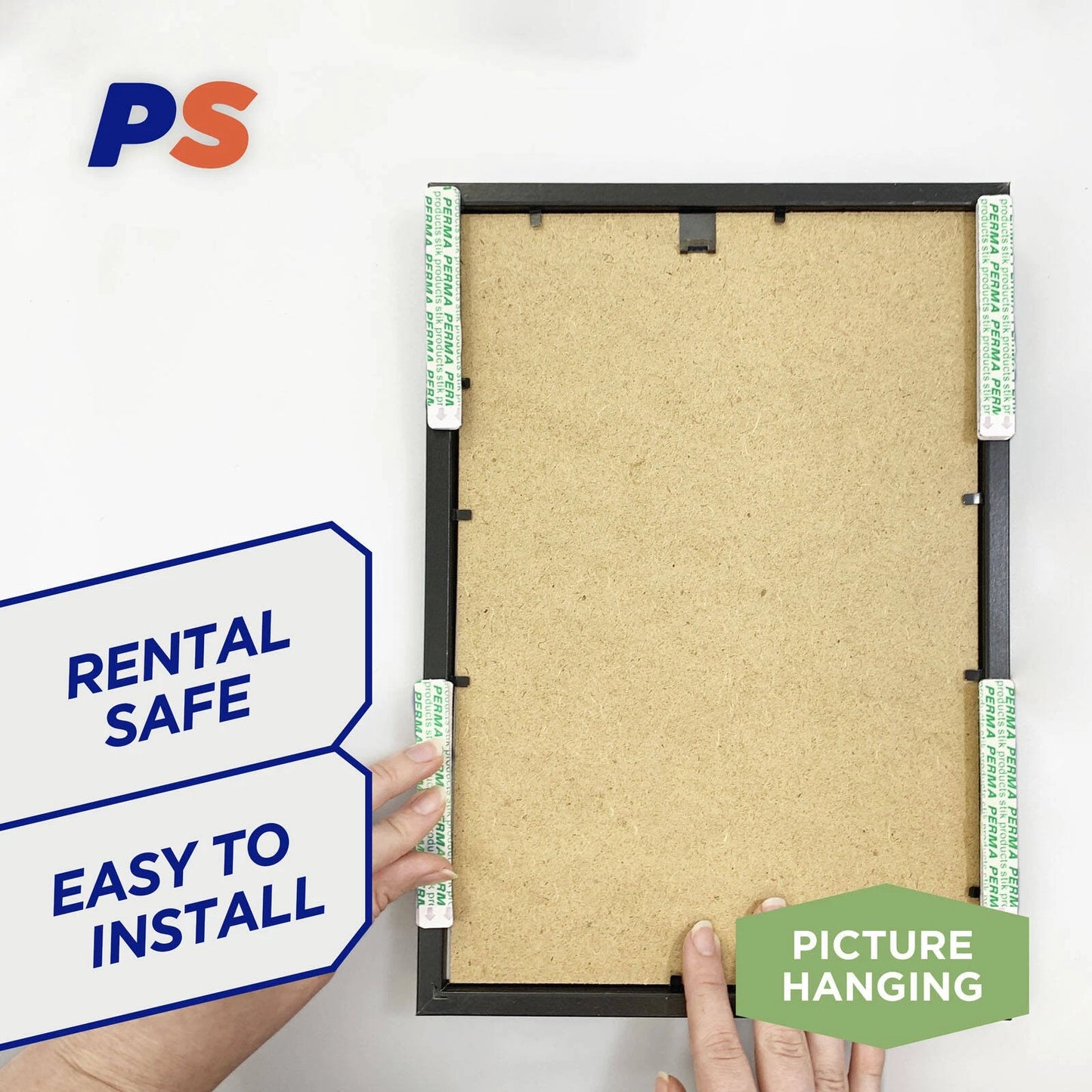 Permastik Thin Picture Strips - 30 Pairs, Supports 5kg, No Drilling, Easy Removal