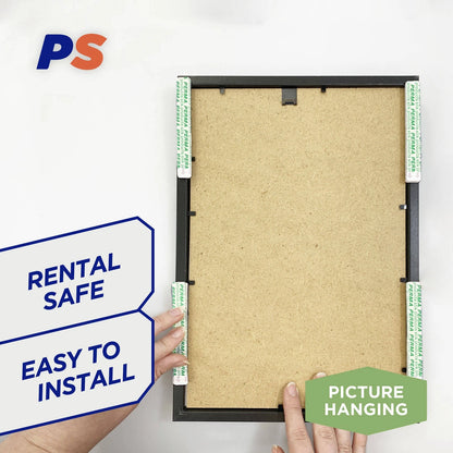 Permastik Thin Picture Strips - 30 Pairs, Supports 5kg, No Drilling, Easy Removal