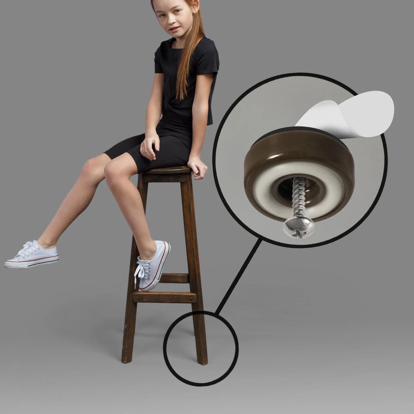 Slipstick 25mm Chocolate Sliders Floor Protection Feet, 8 Pack, for Chairs, 5-Year Warranty