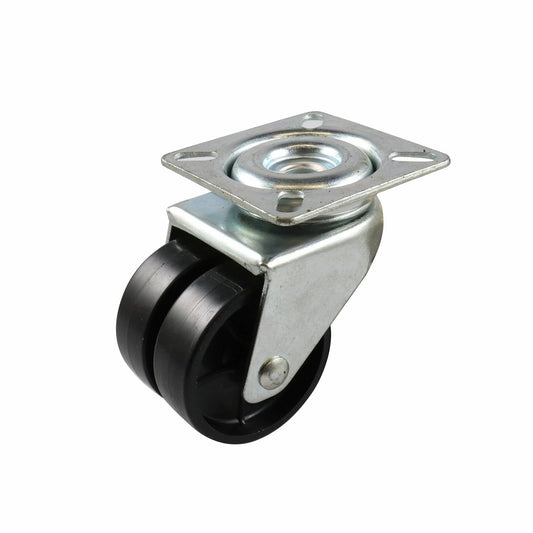 Move It 50mm 70kg Black Twin Wheel Swivel Plate Castor for Indoor/Outdoor Use