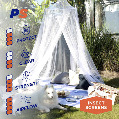 Permastik Large Mosquito Bed Net Kit, Fits King Beds, Polyester Mesh, Easy Install