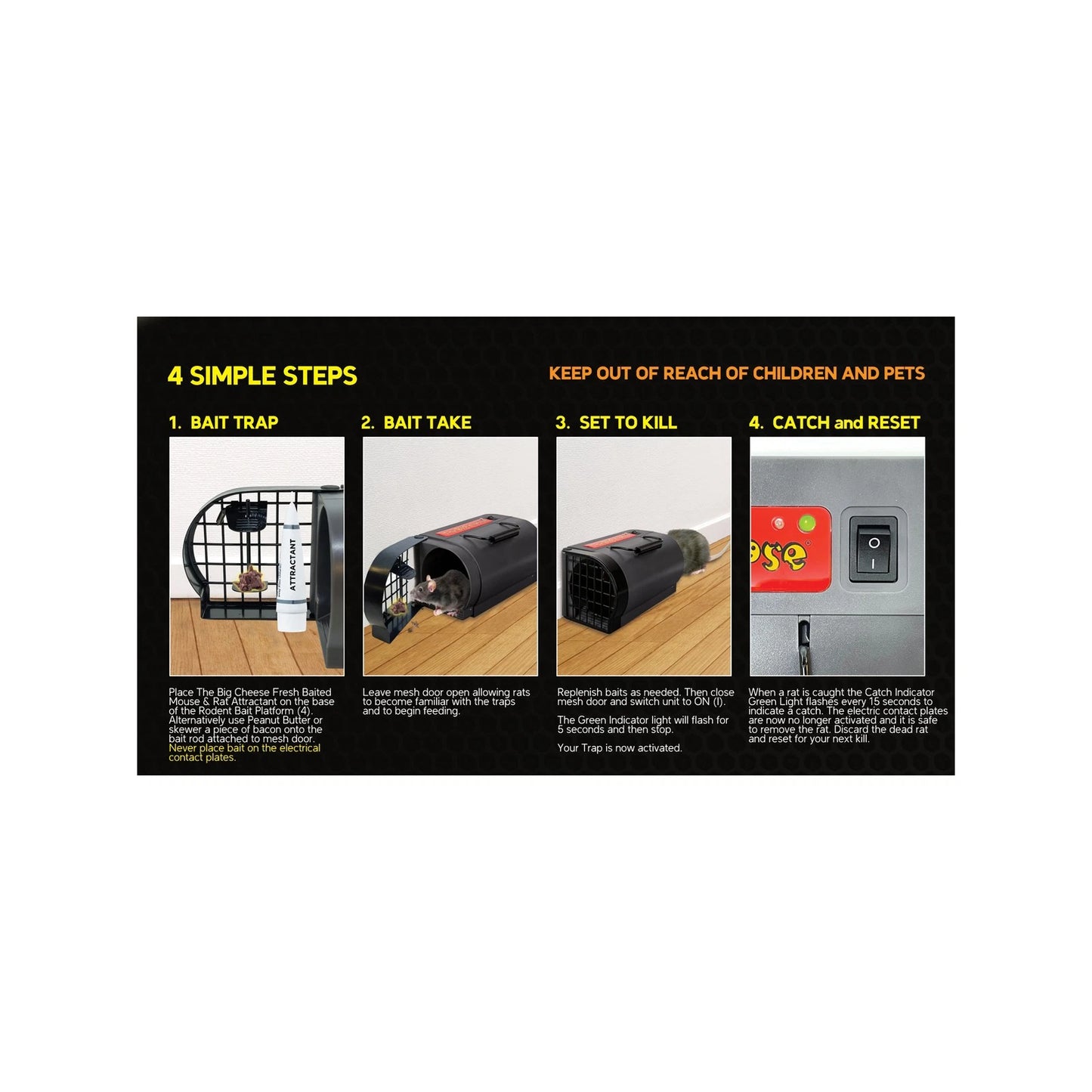 The Big Cheese Ultra Power Electronic Rat Killer - Humane, Indoor Use, High Capacity