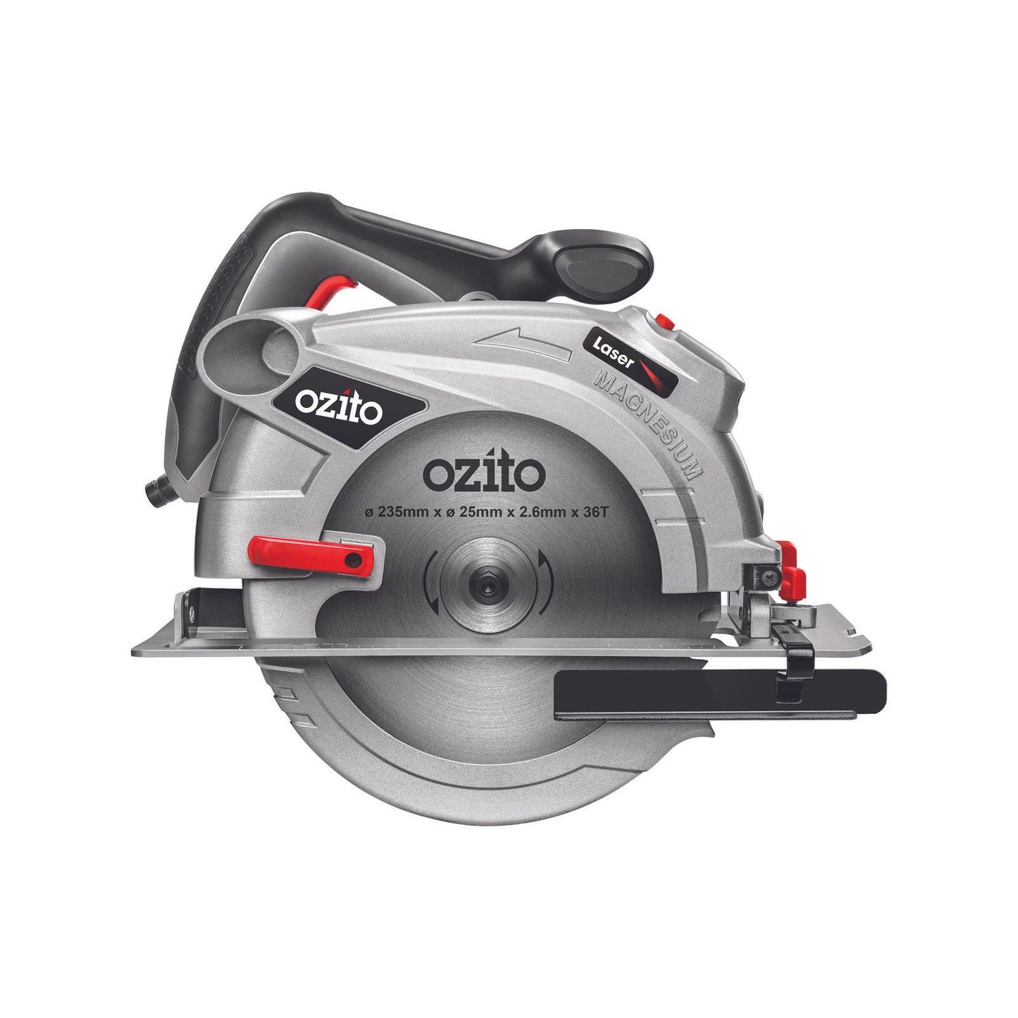 Ozito 2000W 235mm Corded Circular Saw with Laser Guide and Magnesium Safety Guard