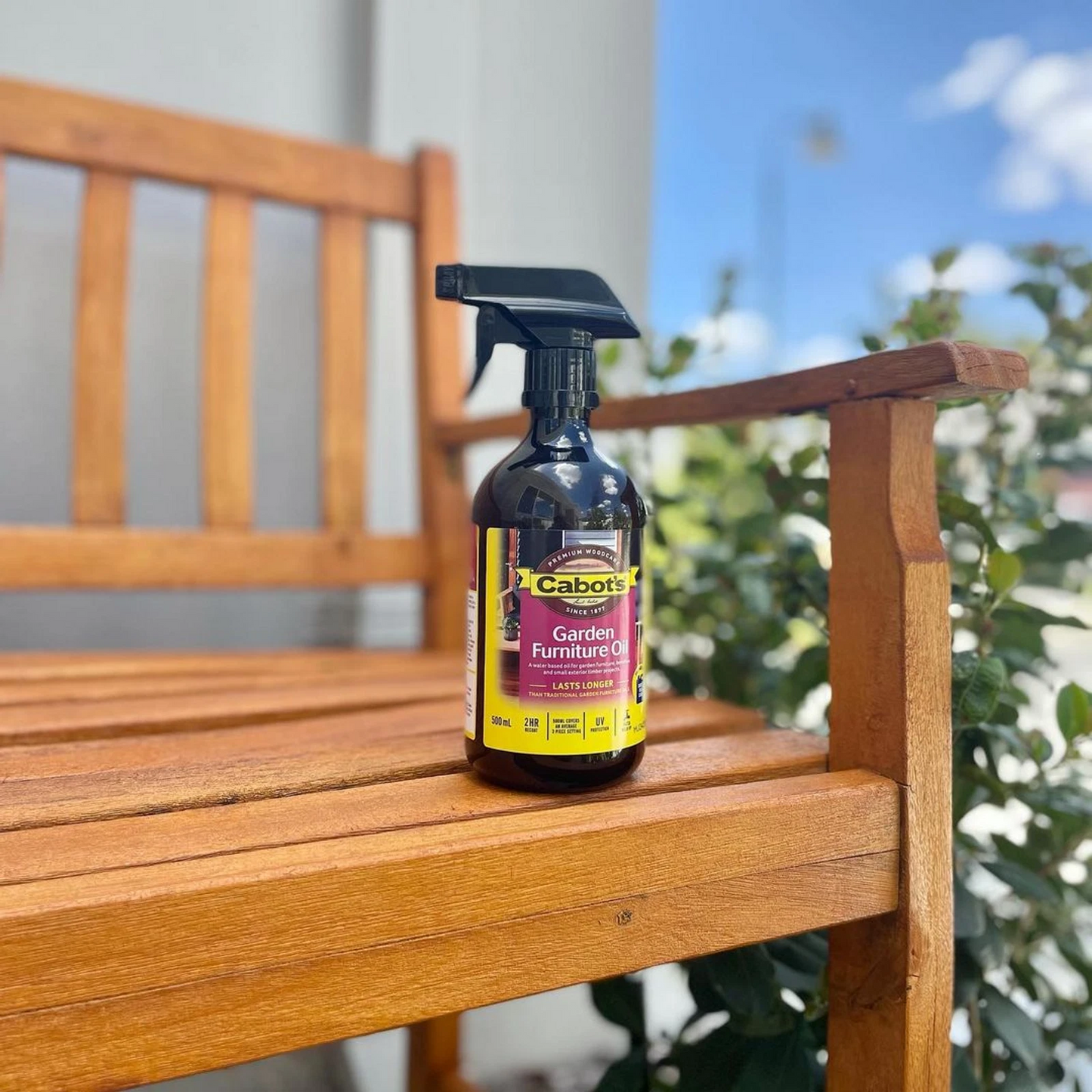 Cabot's 500ml Natural Garden Furniture Oil, Water-Based, UV Resistant, Trigger Pack