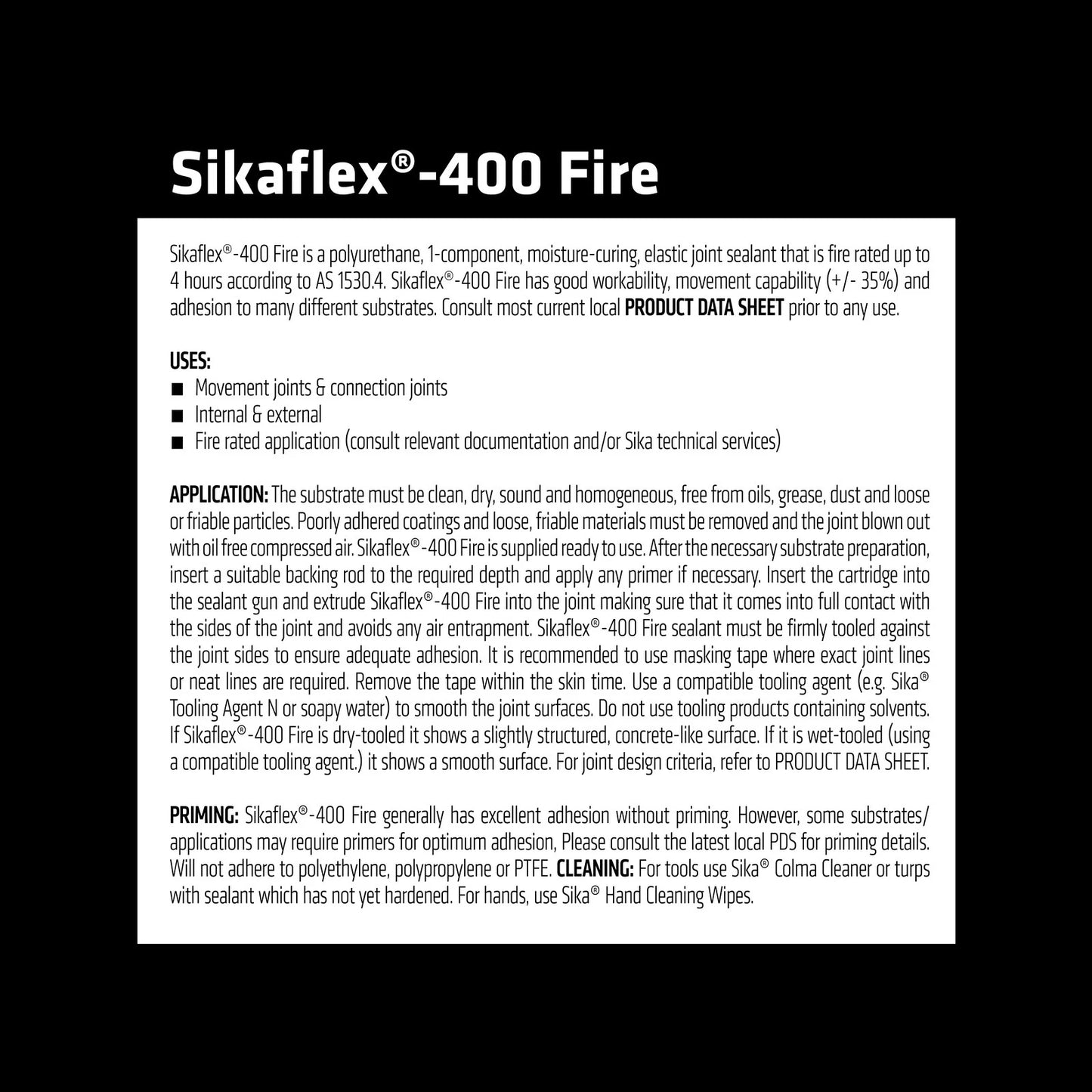 Sikaflex 600ml Grey Fire-Rated Polyurethane Sealan