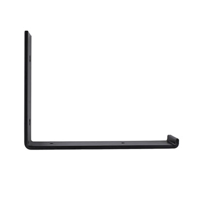 Carinya Black Lipped Angle Bracket 240x185mm, Powder Coated Steel, 50kg Load Capacity