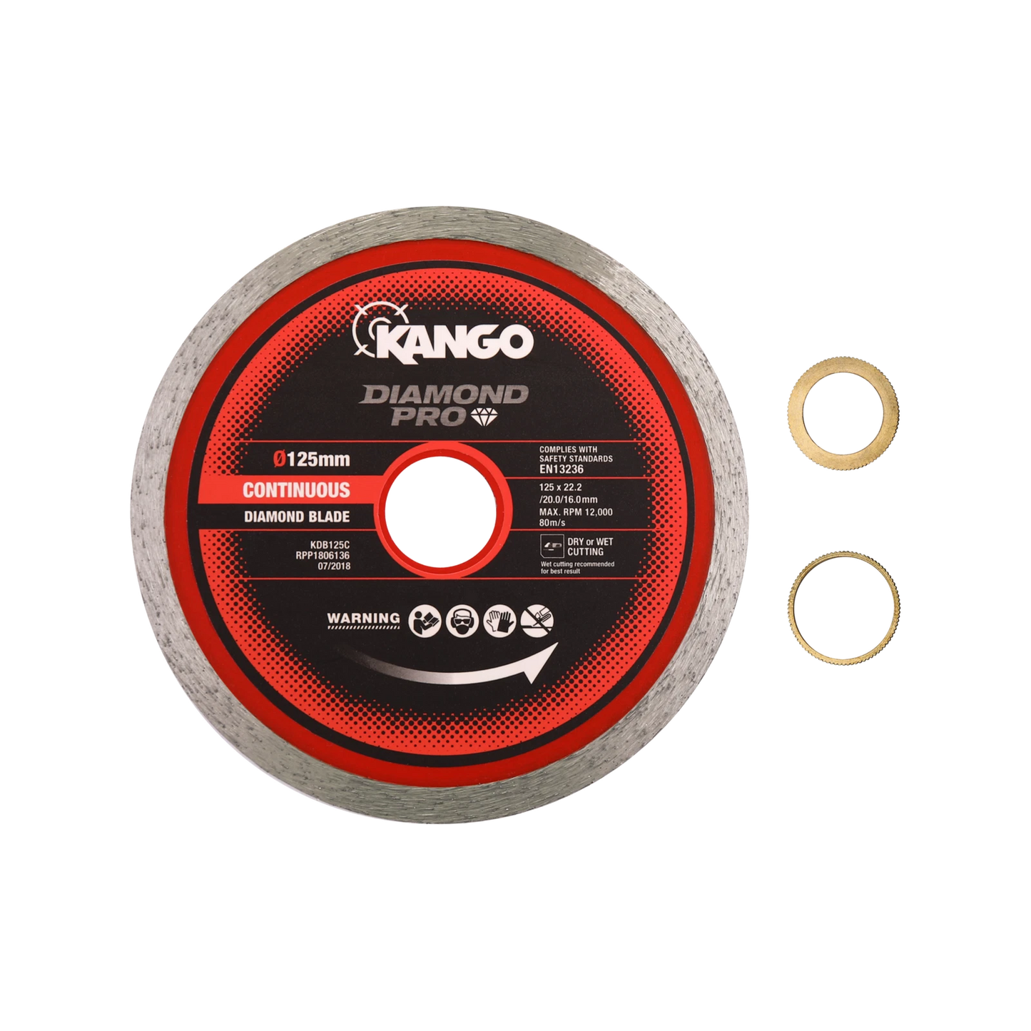Kango 125mm Continuous Diamond Saw Blade for Tiles, Ceramics, Marble - Smooth, Durable Cuts