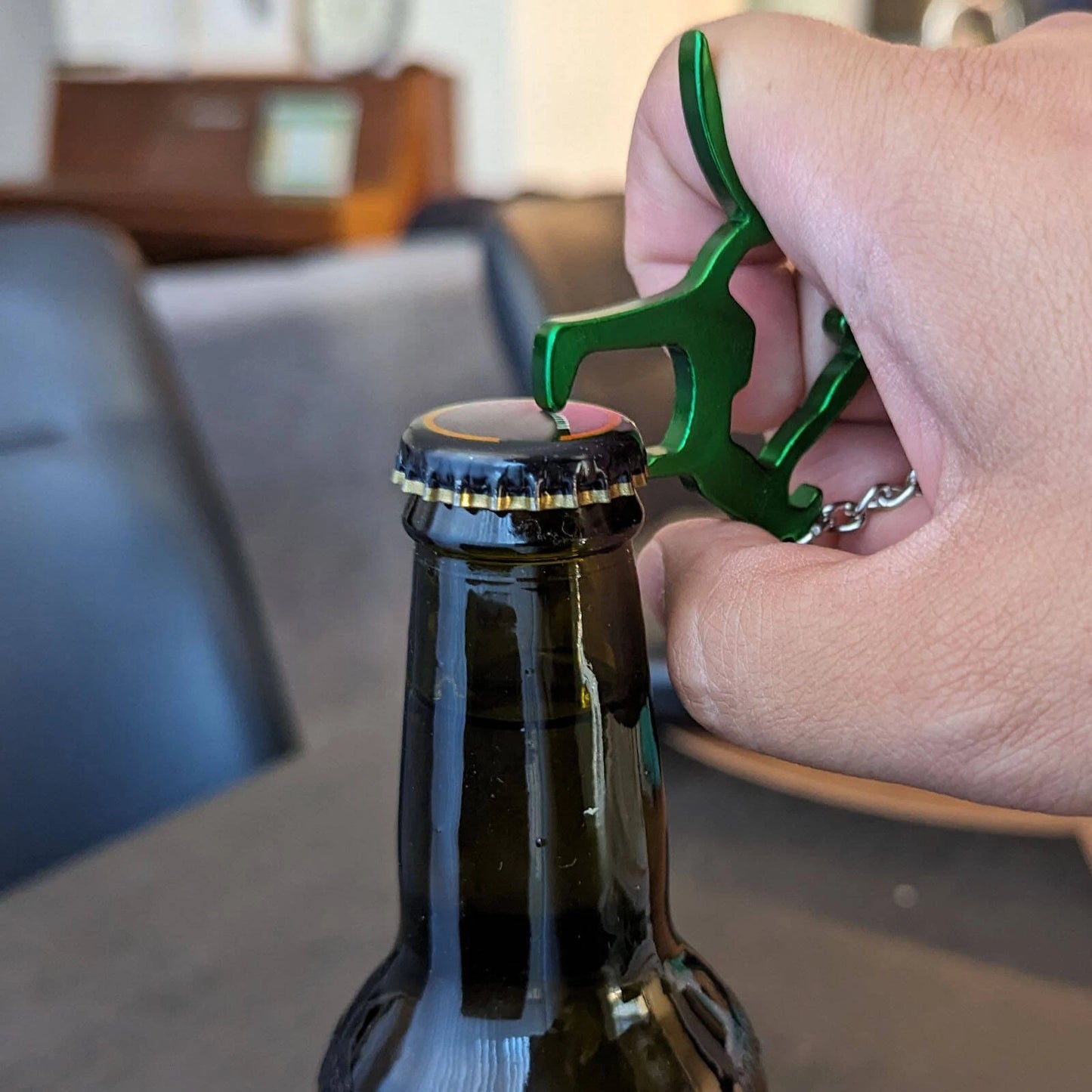 EHI Key Essentials Kangaroo Bottle Opener Key Ring, Assorted Colours, Nickel Plated Brass