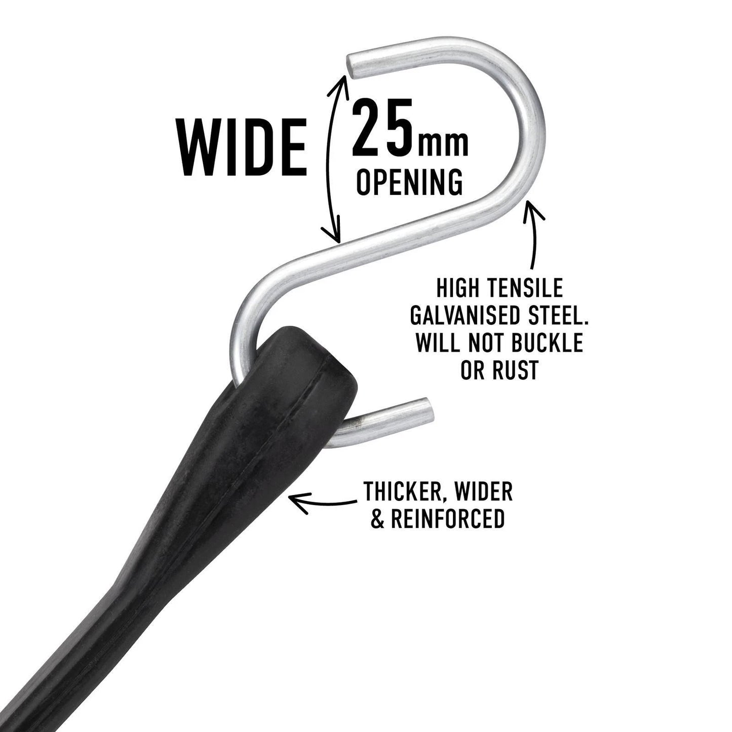 Earl's 220mm Quickties Rubber Strap, EPDM, Weather Resistant, Stainless Hooks
