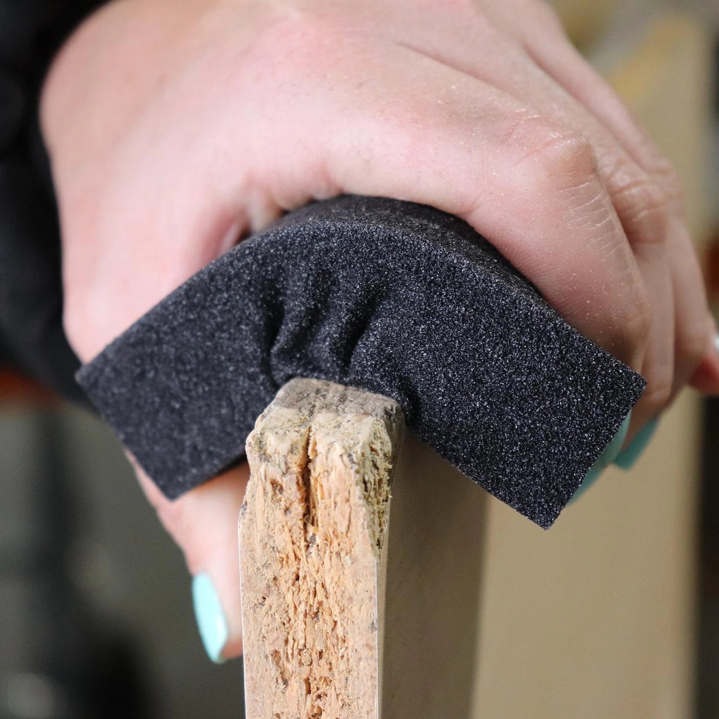 Rocket Fine Sanding Sponge - Flexible Multi-Surface, Fine Grit, 70x25x100mm, Black