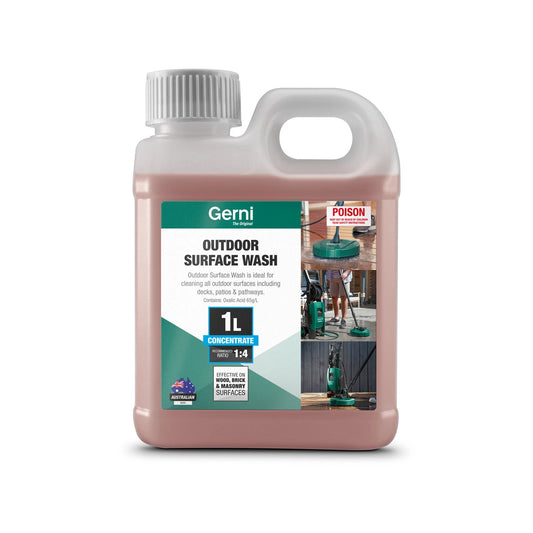 Gerni 1L Outdoor Surface Wash - Biodegradable, Versatile for Decks & Patios, Compatible with Pressure Washers