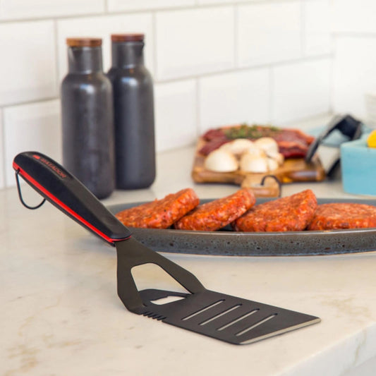 Matador Black Non-Stick Spatula with Ergohex Handle, Stainless Steel, Bottle Opener, Dishwasher Safe