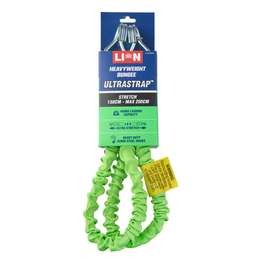 Lion Ultrastrap 80-150cm Heavy-Duty Bungee, 800kg Break Strength, AS/NZS 4380 Compliant