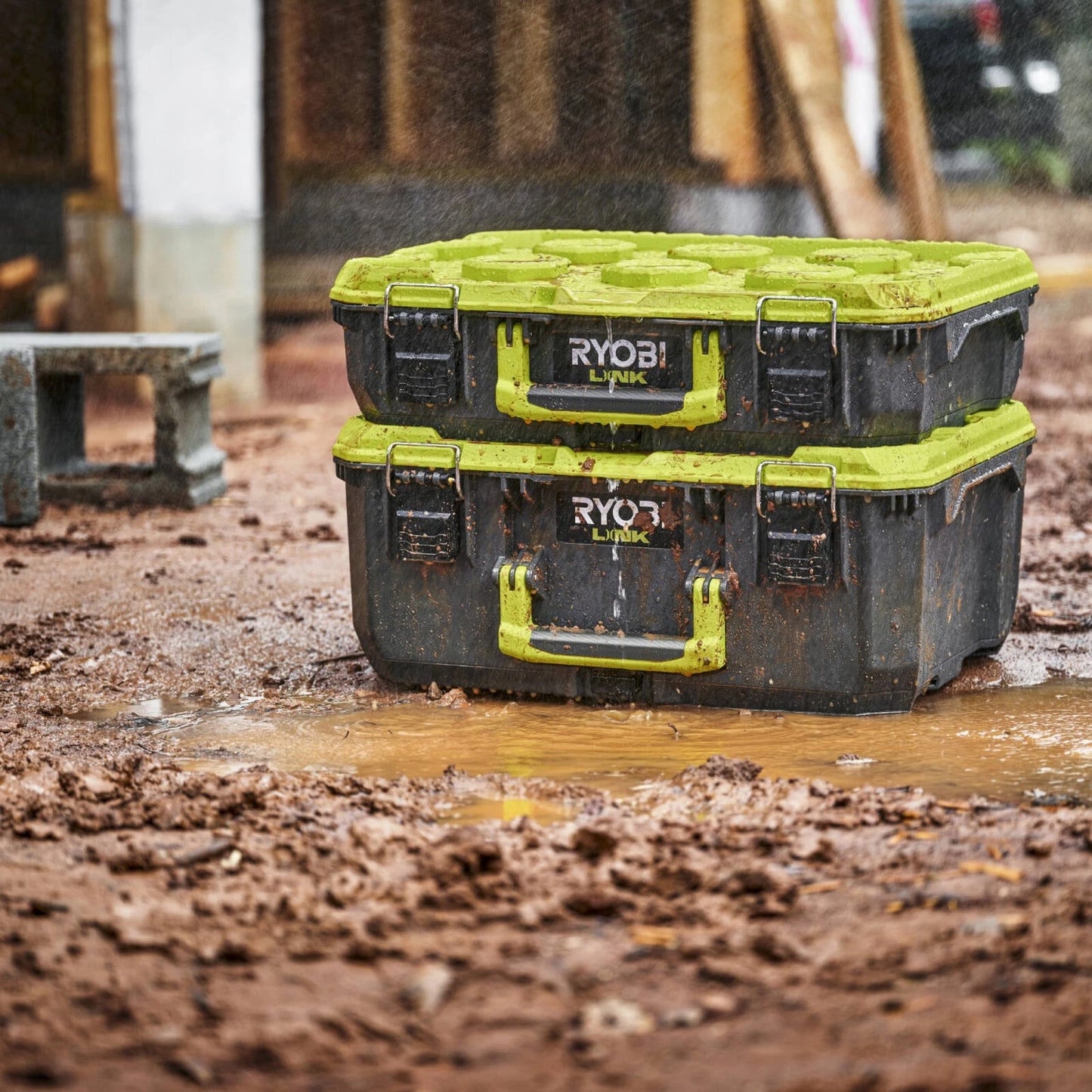 Ryobi LINK™ Rolling Toolbox & Crate, Modular, Impact-Resistant, IP65 Water/Dust Resistant