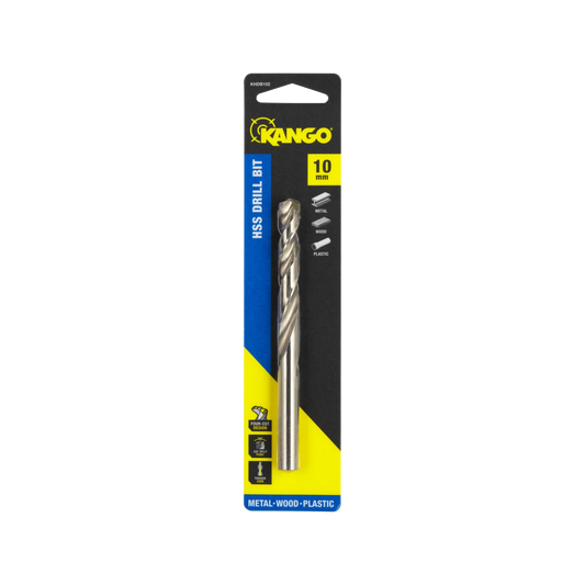 Kango 10mm HSS Drill Bit - Precision, Durability, Metal/Wood/Plastic Drilling