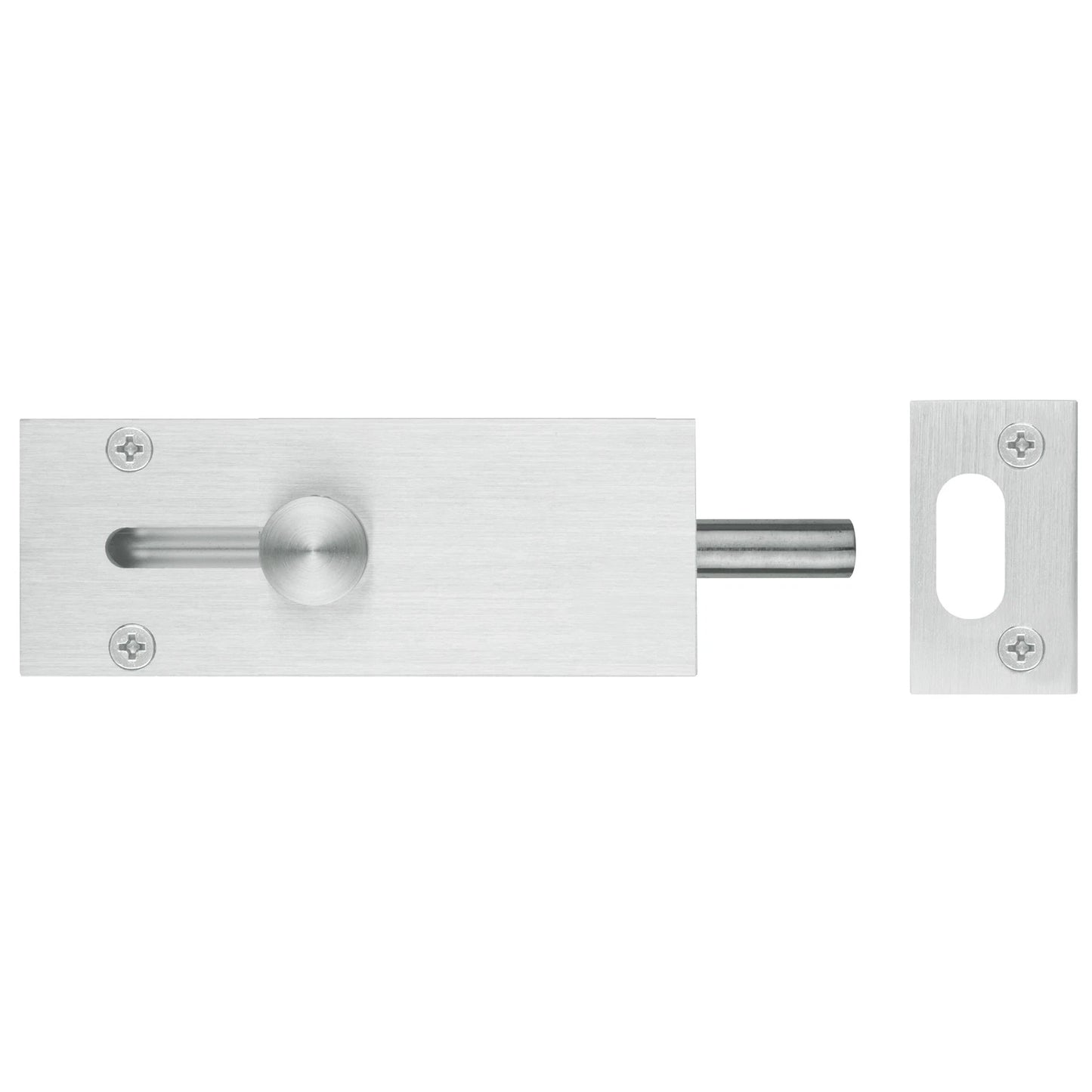Delf 100mm Satin Chrome Door Drop Bolt - Modern Design, Zinc Alloy, Easy Security