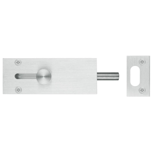 Delf 100mm Satin Chrome Door Drop Bolt - Modern Design, Zinc Alloy, Easy Security