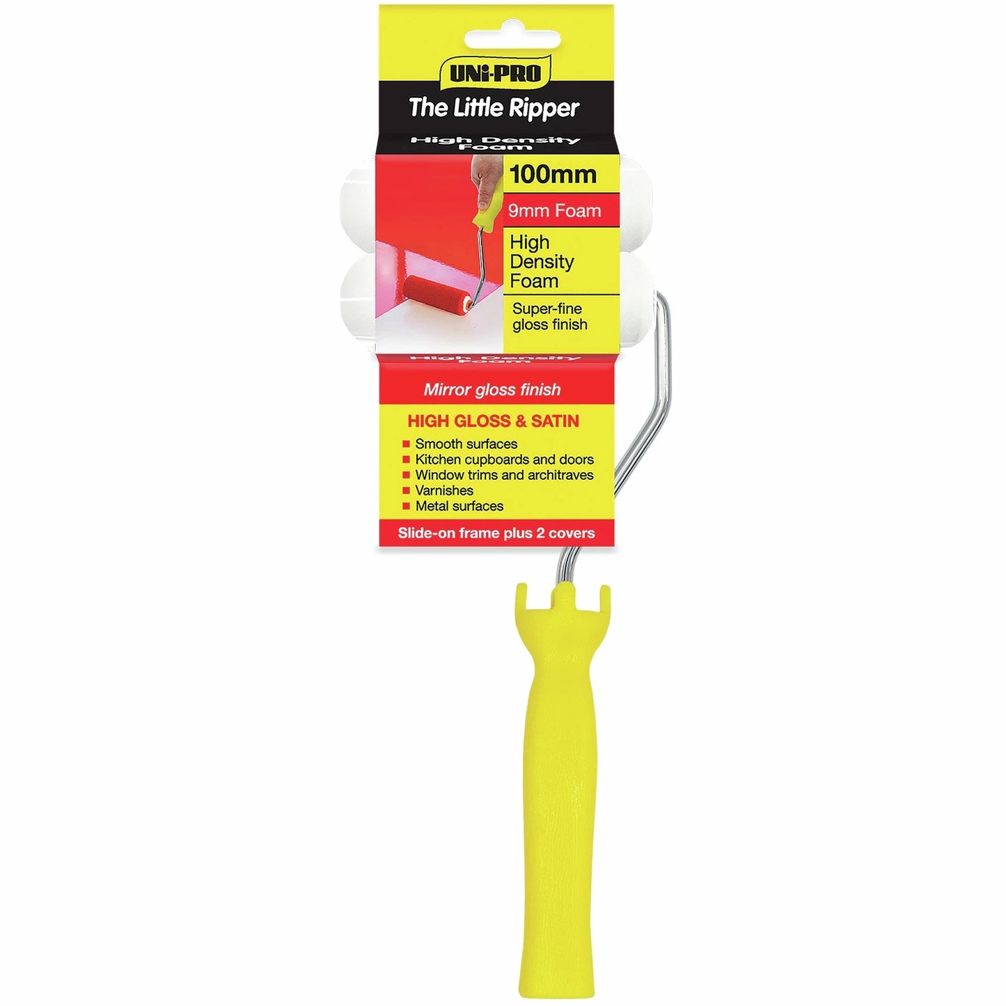 UNi-PRO 100mm 9mm Nap High-Density Foam Mini Roller Set for Smooth Surfaces