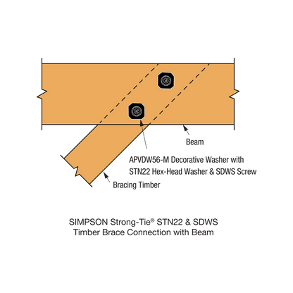 Simpson Strong-Tie 75x75mm Black Decorative Washer Plate, Corrosion Resistant, Easy Install
