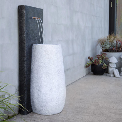 Tuscan Path Panya Fountain 36x33x91cm with Pump, Modern Design, Polyresin