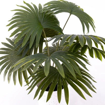 UN-REAL 45cm Artificial Fan Palm - Maintenance-Free Indoor Decor, Realistic & Stylish